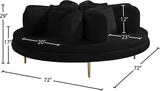 Circlet Velvet / Engineered Wood / Iron / Foam Contemporary Black Velvet Round Sofa Settee - 72" W x 72" D x 29" H