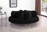 Circlet Velvet / Engineered Wood / Iron / Foam Contemporary Black Velvet Round Sofa Settee - 72" W x 72" D x 29" H