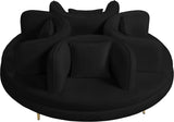 Circlet Velvet / Engineered Wood / Iron / Foam Contemporary Black Velvet Round Sofa Settee - 72" W x 72" D x 29" H