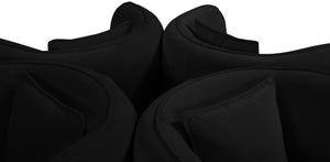 Circlet Velvet / Engineered Wood / Iron / Foam Contemporary Black Velvet Round Sofa Settee - 72" W x 72" D x 29" H