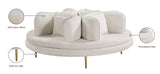 Circlet Velvet / Engineered Wood / Iron / Foam Contemporary Cream Velvet Round Sofa Settee - 72" W x 72" D x 29" H