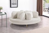 Circlet Velvet / Engineered Wood / Iron / Foam Contemporary Cream Velvet Round Sofa Settee - 72" W x 72" D x 29" H