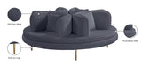 Circlet Velvet / Engineered Wood / Iron / Foam Contemporary Grey Velvet Round Sofa Settee - 72" W x 72" D x 29" H