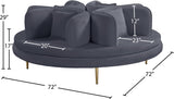 Circlet Velvet / Engineered Wood / Iron / Foam Contemporary Grey Velvet Round Sofa Settee - 72" W x 72" D x 29" H