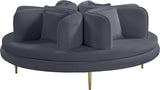 Circlet Velvet / Engineered Wood / Iron / Foam Contemporary Grey Velvet Round Sofa Settee - 72" W x 72" D x 29" H