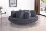 Circlet Velvet / Engineered Wood / Iron / Foam Contemporary Grey Velvet Round Sofa Settee - 72" W x 72" D x 29" H