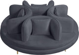 Circlet Velvet / Engineered Wood / Iron / Foam Contemporary Grey Velvet Round Sofa Settee - 72" W x 72" D x 29" H