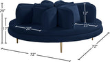 Circlet Velvet / Engineered Wood / Iron / Foam Contemporary Navy Velvet Round Sofa Settee - 72" W x 72" D x 29" H