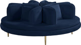 Circlet Velvet / Engineered Wood / Iron / Foam Contemporary Navy Velvet Round Sofa Settee - 72" W x 72" D x 29" H