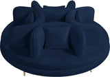 Circlet Velvet / Engineered Wood / Iron / Foam Contemporary Navy Velvet Round Sofa Settee - 72" W x 72" D x 29" H