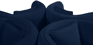 Circlet Velvet / Engineered Wood / Iron / Foam Contemporary Navy Velvet Round Sofa Settee - 72" W x 72" D x 29" H