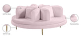 Circlet Velvet / Engineered Wood / Iron / Foam Contemporary PInk Velvet Round Sofa Settee - 72" W x 72" D x 29" H