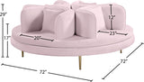 Circlet Velvet / Engineered Wood / Iron / Foam Contemporary PInk Velvet Round Sofa Settee - 72" W x 72" D x 29" H