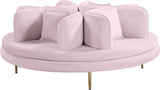 Circlet Velvet / Engineered Wood / Iron / Foam Contemporary PInk Velvet Round Sofa Settee - 72" W x 72" D x 29" H