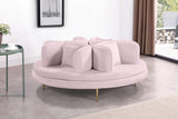 Circlet Velvet / Engineered Wood / Iron / Foam Contemporary PInk Velvet Round Sofa Settee - 72" W x 72" D x 29" H