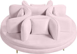 Circlet Velvet / Engineered Wood / Iron / Foam Contemporary PInk Velvet Round Sofa Settee - 72" W x 72" D x 29" H