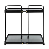 Sagebrook Home Contemporary Metal, 27"h 2-layered Bar Cart W/ Smokey Glass, Bl 16534 Black Metal