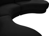 Rosa Velvet / Engineered Wood / Foam Contemporary Black Velvet 3pc. Sectional (3 Boxes) - 135" W x 73" D x 32" H