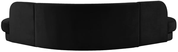 Rosa Velvet / Engineered Wood / Foam Contemporary Black Velvet 3pc. Sectional (3 Boxes) - 135" W x 73" D x 32" H