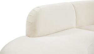 Rosa Velvet / Engineered Wood / Foam Contemporary Cream Velvet 3pc. Sectional (3 Boxes) - 135" W x 73" D x 32" H