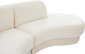 Rosa Velvet / Engineered Wood / Foam Contemporary Cream Velvet 3pc. Sectional (3 Boxes) - 135" W x 73" D x 32" H