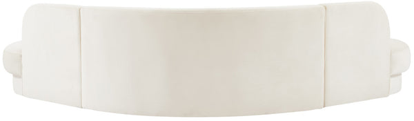 Rosa Velvet / Engineered Wood / Foam Contemporary Cream Velvet 3pc. Sectional (3 Boxes) - 135" W x 73" D x 32" H