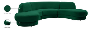 Rosa Velvet / Engineered Wood / Foam Contemporary Green Velvet 3pc. Sectional (3 Boxes) - 135" W x 73" D x 32" H