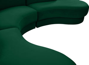 Rosa Velvet / Engineered Wood / Foam Contemporary Green Velvet 3pc. Sectional (3 Boxes) - 135" W x 73" D x 32" H