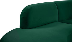 Rosa Velvet / Engineered Wood / Foam Contemporary Green Velvet 3pc. Sectional (3 Boxes) - 135" W x 73" D x 32" H