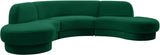 Rosa Velvet / Engineered Wood / Foam Contemporary Green Velvet 3pc. Sectional (3 Boxes) - 135" W x 73" D x 32" H