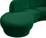 Rosa Velvet / Engineered Wood / Foam Contemporary Green Velvet 3pc. Sectional (3 Boxes) - 135" W x 73" D x 32" H