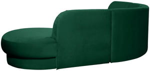 Rosa Velvet / Engineered Wood / Foam Contemporary Green Velvet 3pc. Sectional (3 Boxes) - 135" W x 73" D x 32" H