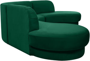 Rosa Velvet / Engineered Wood / Foam Contemporary Green Velvet 3pc. Sectional (3 Boxes) - 135" W x 73" D x 32" H