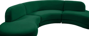 Rosa Velvet / Engineered Wood / Foam Contemporary Green Velvet 3pc. Sectional (3 Boxes) - 135" W x 73" D x 32" H