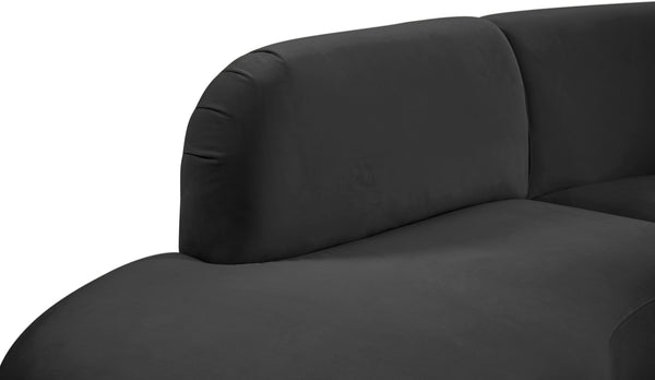 Rosa Velvet / Engineered Wood / Foam Contemporary Grey Velvet 3pc. Sectional (3 Boxes) - 135" W x 73" D x 32" H