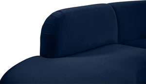 Rosa Velvet / Engineered Wood / Foam Contemporary Navy Velvet 3pc. Sectional (3 Boxes) - 135" W x 73" D x 32" H