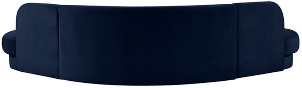 Rosa Velvet / Engineered Wood / Foam Contemporary Navy Velvet 3pc. Sectional (3 Boxes) - 135" W x 73" D x 32" H