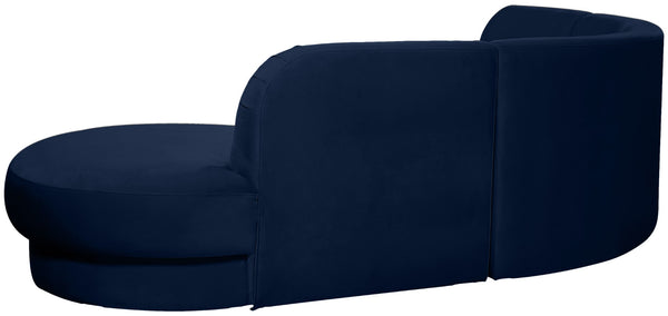 Rosa Velvet / Engineered Wood / Foam Contemporary Navy Velvet 3pc. Sectional (3 Boxes) - 135" W x 73" D x 32" H