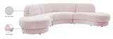 Rosa Velvet / Engineered Wood / Foam Contemporary Pink Velvet 3pc. Sectional (3 Boxes) - 135" W x 73" D x 32" H