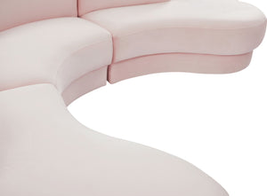 Rosa Velvet / Engineered Wood / Foam Contemporary Pink Velvet 3pc. Sectional (3 Boxes) - 135" W x 73" D x 32" H