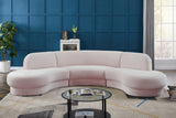 Rosa Velvet / Engineered Wood / Foam Contemporary Pink Velvet 3pc. Sectional (3 Boxes) - 135" W x 73" D x 32" H