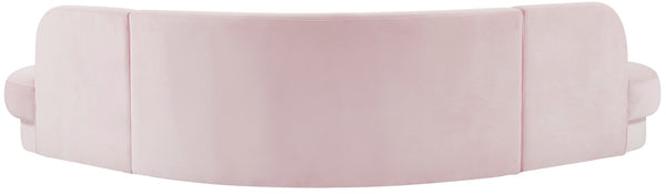 Rosa Velvet / Engineered Wood / Foam Contemporary Pink Velvet 3pc. Sectional (3 Boxes) - 135" W x 73" D x 32" H
