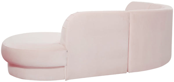 Rosa Velvet / Engineered Wood / Foam Contemporary Pink Velvet 3pc. Sectional (3 Boxes) - 135" W x 73" D x 32" H