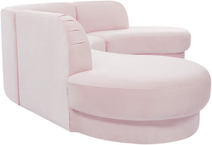 Rosa Velvet / Engineered Wood / Foam Contemporary Pink Velvet 3pc. Sectional (3 Boxes) - 135" W x 73" D x 32" H