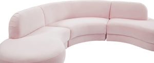 Rosa Velvet / Engineered Wood / Foam Contemporary Pink Velvet 3pc. Sectional (3 Boxes) - 135" W x 73" D x 32" H