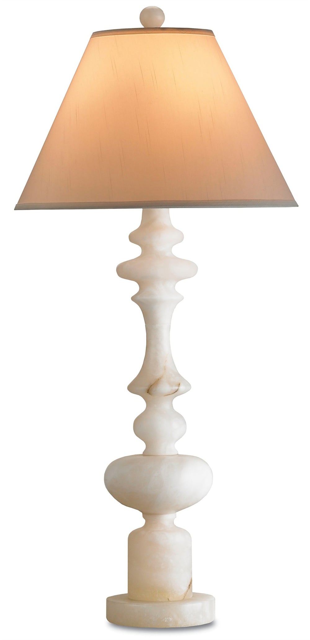 Farrington Table Lamp - Elegant Alabaster Design with Cream Silk Shade for Stylish Home Decor