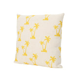 Palm Trees Outdoor 18" Water Resistant Square Pillows, Orange on Beige Noble House