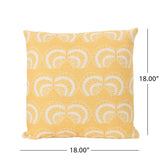 Sea Shells Outdoor 18" Water Resistant Square Pillows, Beige on Orange Noble House