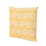 Sea Shells Outdoor 18" Water Resistant Square Pillows, Beige on Orange Noble House