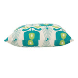 Floral Outdoor 18" Water Resistant Square Pillows, Teal and Green Noble House